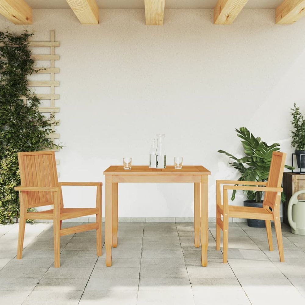 Petromila vidaXL Stohovateľné záhradné stoličky 2 ks 56,5x57,5x91 cm masívny tík